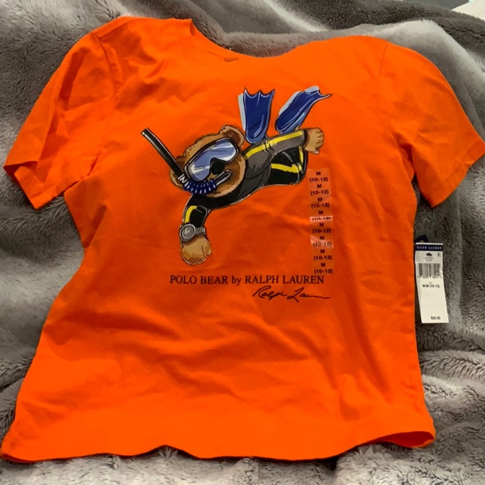 Ralph Lauren Polo Bear Orange Kids T-Shirt